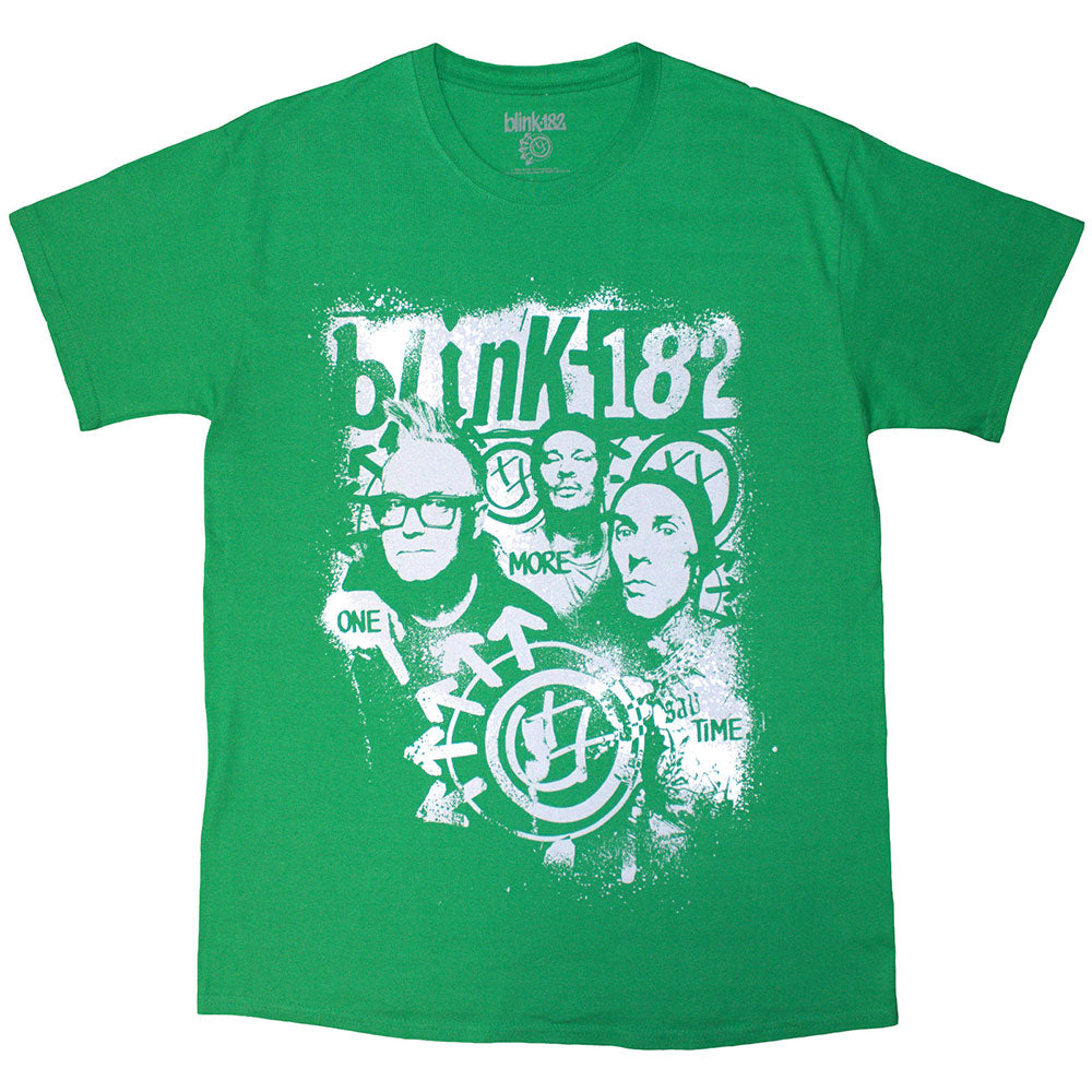 Blink-182 Unisex T-Shirt: One More Time Spray Paint (Green)